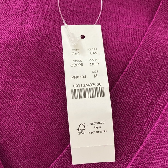 J. Crew Merino Wool V-Neck Sweater in Magenta Grape - Picture 3 of 9